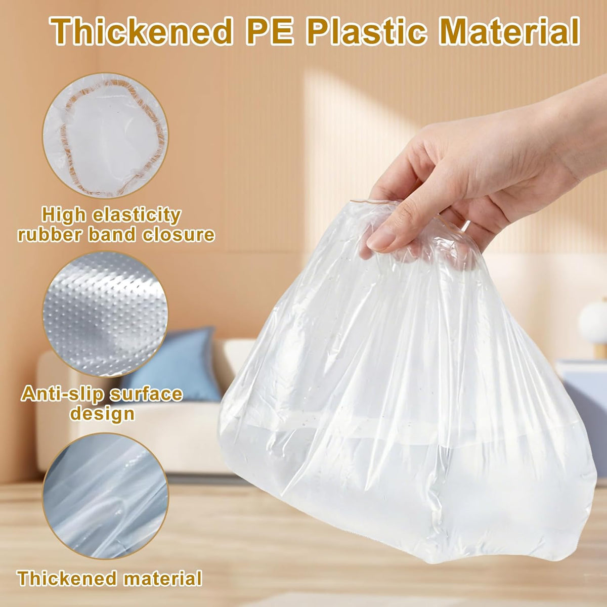 HikeDry Textured Sole Rain Shoe Covers for Wet Surfaces, Disposable Non-Slip Waterproof Boot Protectors
