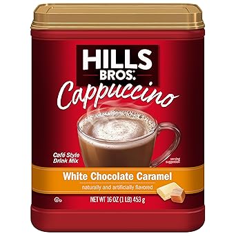 Hills Bros. Instant Cappuccino Mix Sugar Free French Vanilla – Premium-Tasting Mocha-Style Drink, Creamy Finish in Every Cup