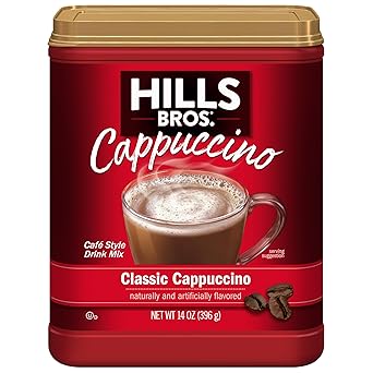 Hills Bros. Instant Cappuccino Mix Sugar Free French Vanilla – Premium-Tasting Mocha-Style Drink, Creamy Finish in Every Cup