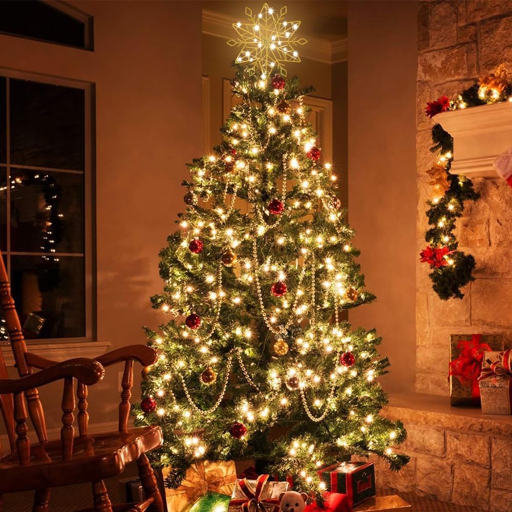 hogardeck Heirloom Quality Lighted Christmas Star – Elegant Battery Tree Topper for Upscale Holiday Tablescapes and Trees