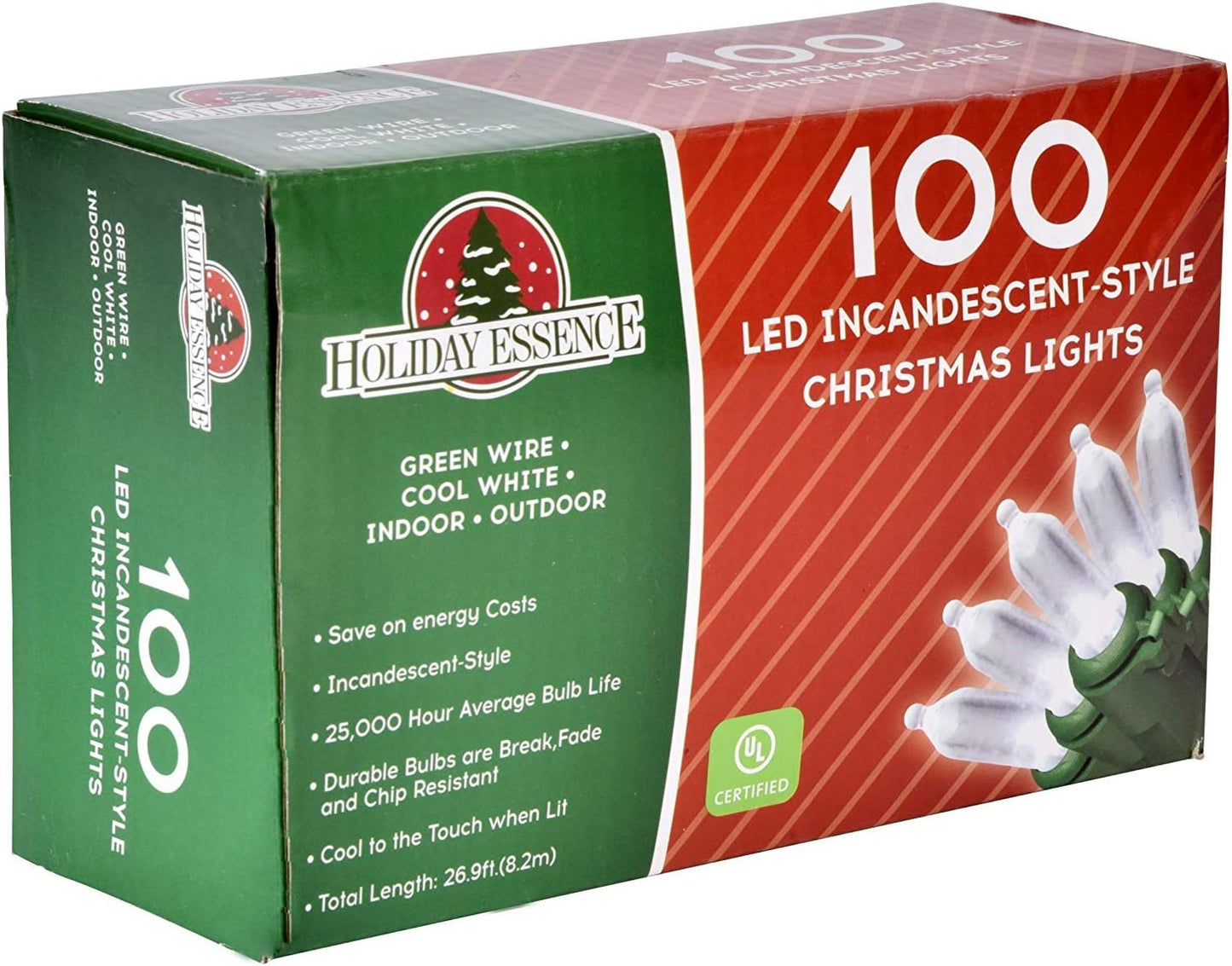 Holiday Essence Housewarming Gift LED Fairy Lights for New Homeowners, 100 Bulbs Cool White Indoor Outdoor Strand
