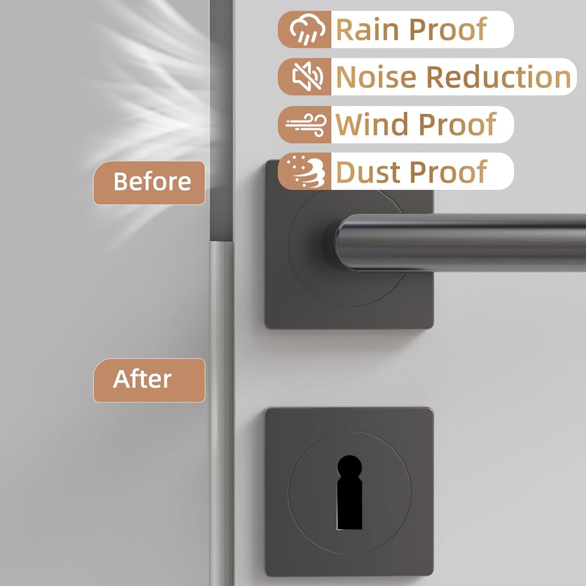 Holikin PU Foam Door Gap Filler – Patio Sliding Glass Frame Tape, Low Profile Wedge Design That Disappears Into the Surrounding Décor