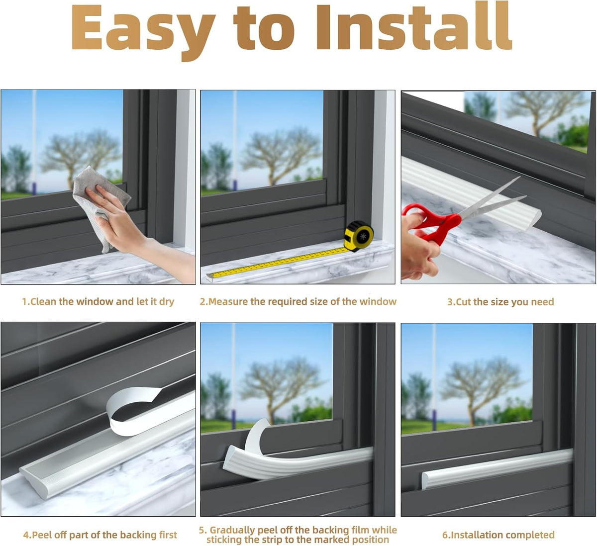 Holikin PU Foam Door Gap Filler – Patio Sliding Glass Frame Tape, Low Profile Wedge Design That Disappears Into the Surrounding Décor