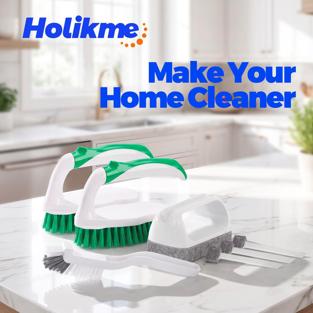 Holikme 7 Pack Detail Brush Set for Uncluttered Spaces, Essential Scrub Brush Collection