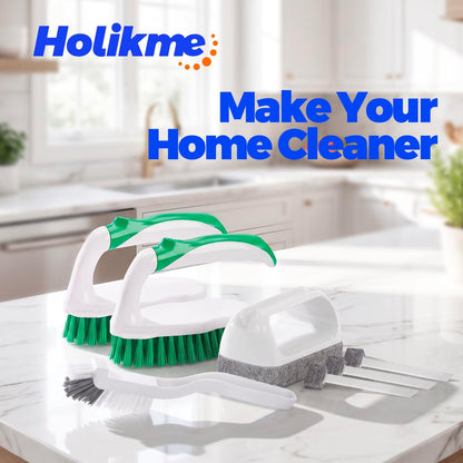 Holikme 7 Pack Detail Brush Set for Uncluttered Spaces, Essential Scrub Brush Collection