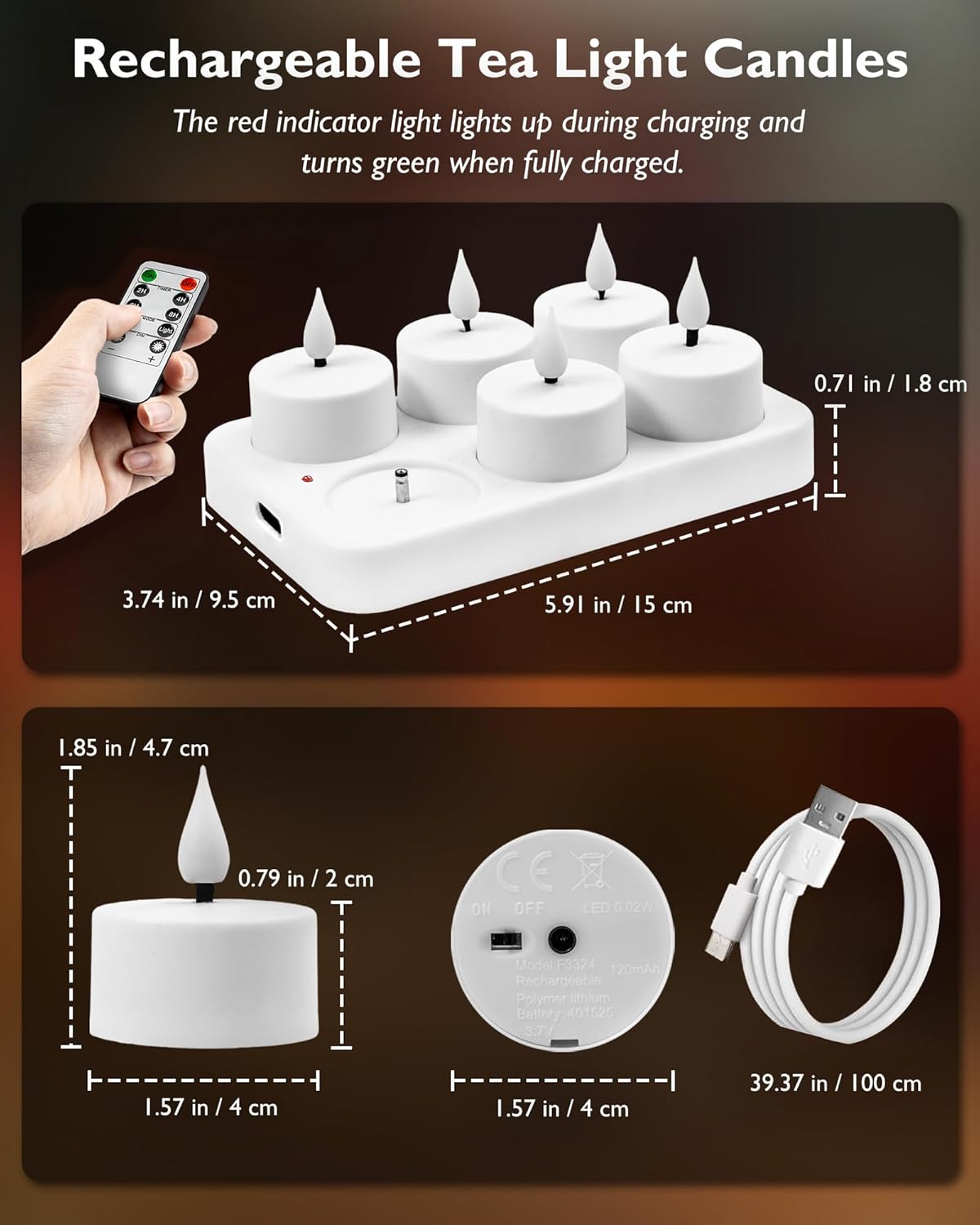 Homemory Battery Tea Lights for Power Outage and Emergency Use, Smokeless and Cool to Touch