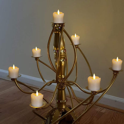 Homemory Crafted Black Wick LED Votive Candles Realistic Drip, Luxury Battery Set of 6 for High End Centerpiece and Mantel Styling