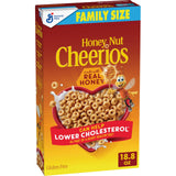 Honey Nut Cheerios, Real Honey Whole Grain Cereal for After-School Snack Stations, 27.2 oz