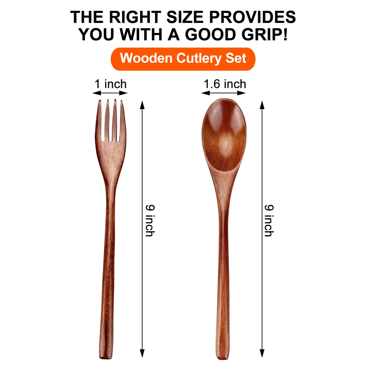 Hosrik Handmade Wood Cutlery – Gift-Ready Reusable Flatware for Coworkers and Hosts