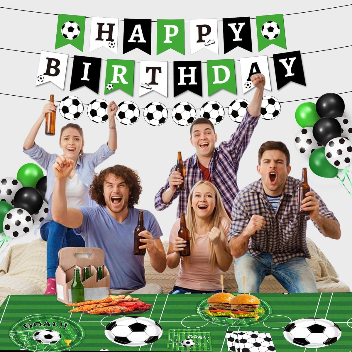 Host Gift Set – Soccer Party Decorations Bundle with Everything Needed for 24-Person Celebration