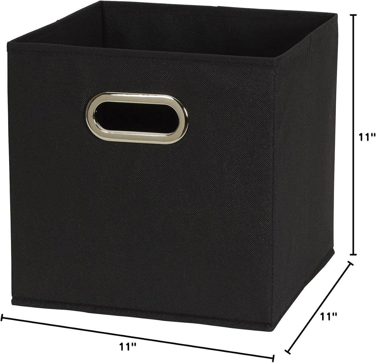 Household Essentials 11 Inch Storage Bins with Grommet Handle – Designer-Friendly Organizer for Open Shelving