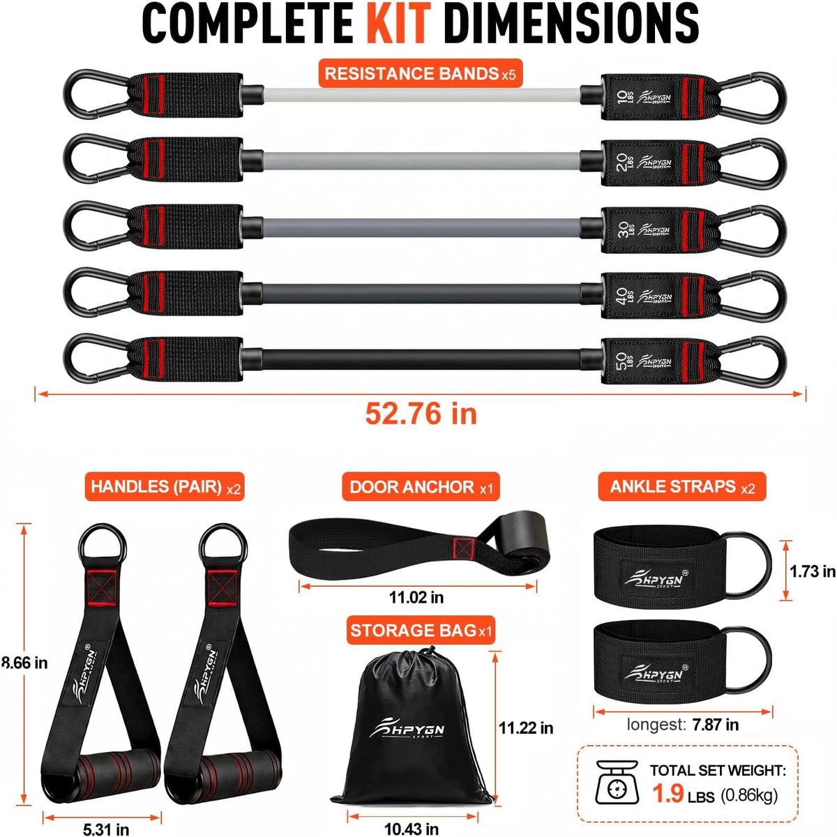 HPYGN Resistance Bands with Handles – Remote Worker Energy Booster, Quick Standing Workouts Without Leaving the Office