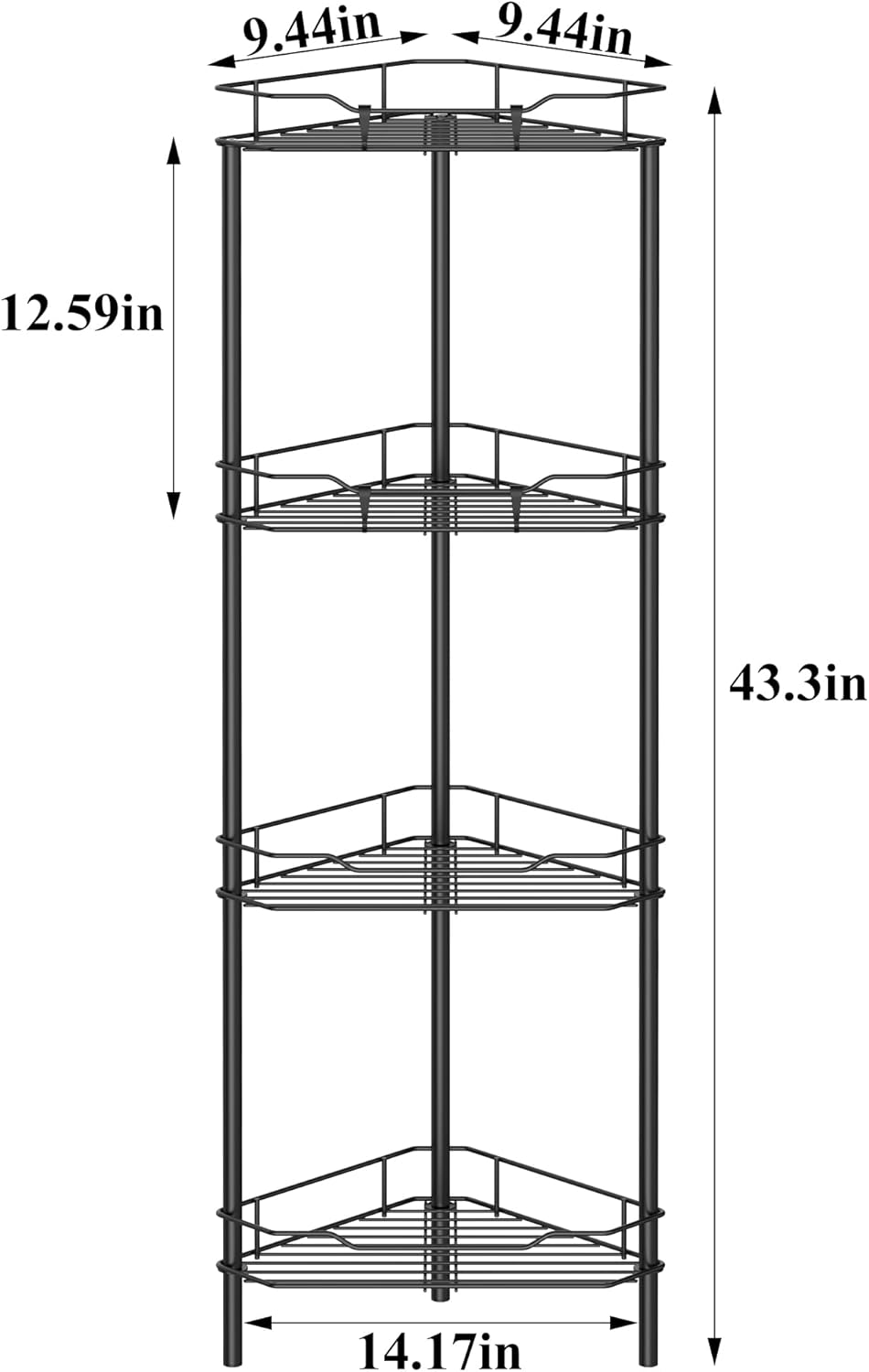 HuggieGems Stainless Steel Shower Organizer Stand – Organized Bathroom Shelf for Mindful Morning and Evening Routines
