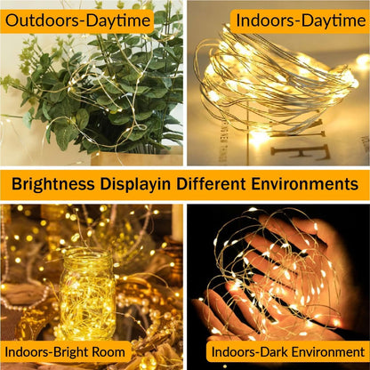 HXWEIYE Mini Firefly String Lights – Less is More Bedroom Accent with Cuttable Uncluttered Copper Wire