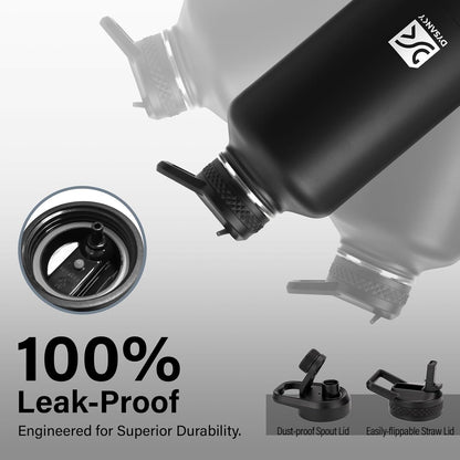 Hydration Hero 40oz Vacuum Insulated Bottle – Day Hike, Trail Run & Summit Push Hydration with Straw and Handle
