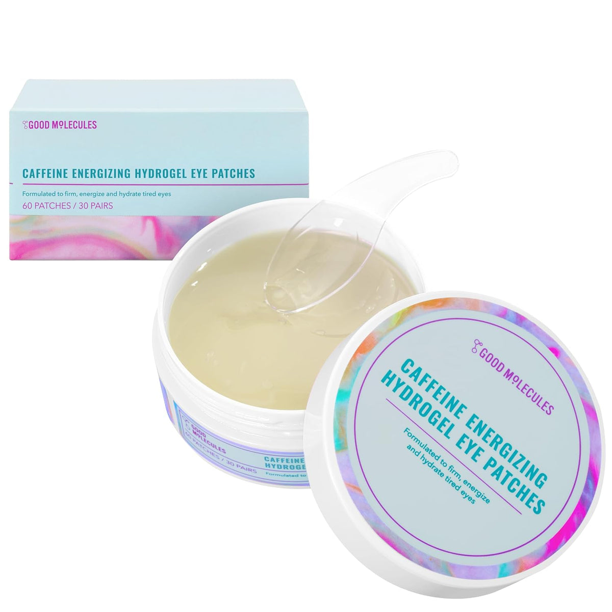 hydrogel patch format with 60 individual patches (30 pairs) per pack