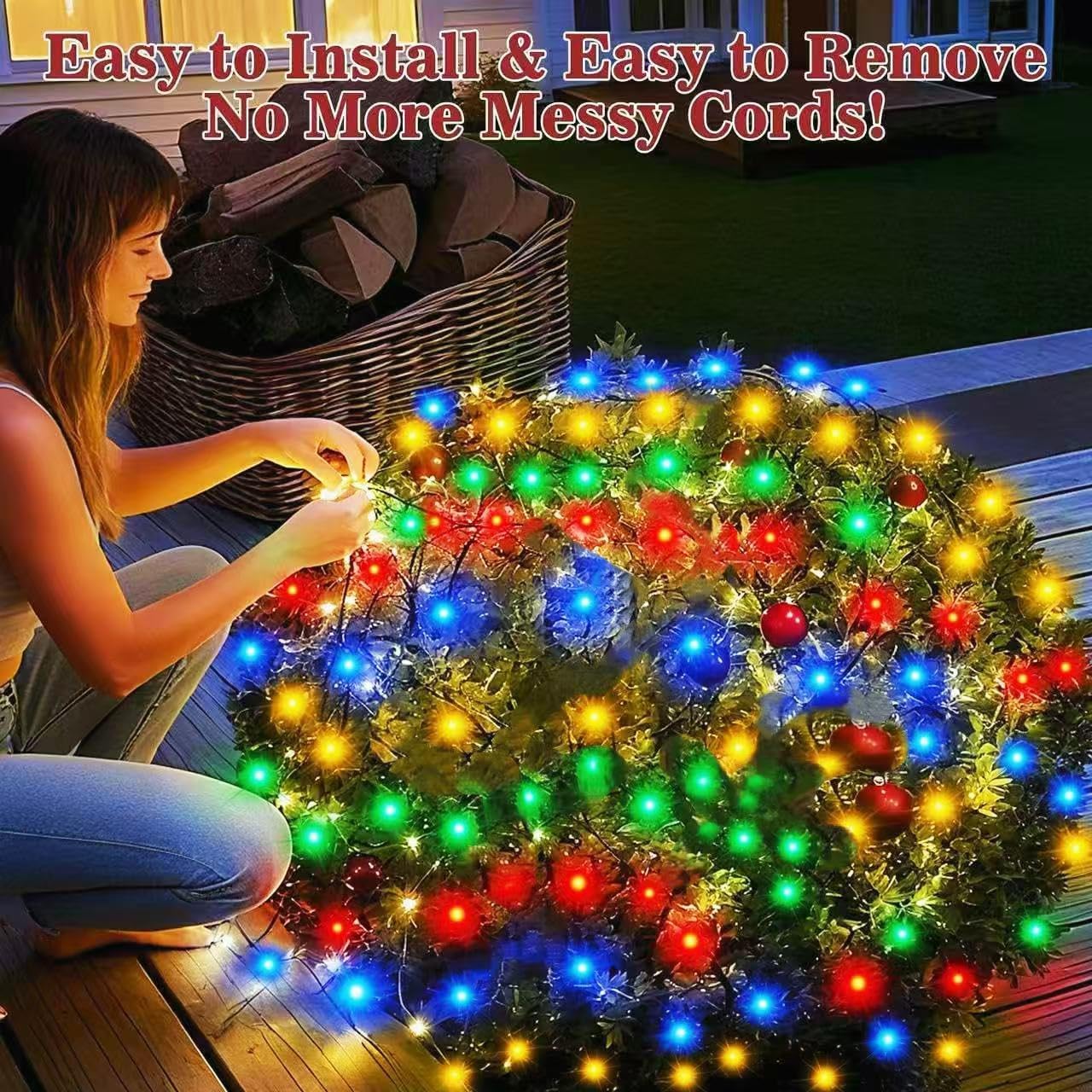 HYH Christmas Net Lights – No Flame No Smoke Holiday Lights, IP67 Waterproof LED Net for Safer Christmas Decorating Year After Year