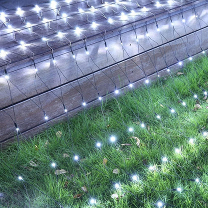 iBaycon 4ft x 6ft Warm White Mesh Lights – Elegant Indoor String Net for Fireplace Mantel, Staircase Railings, and Living Room Glow