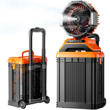 Ausswell Rolling Misting Fan – Tailgate and Outdoor Event Host Productivity, All-Day Battery with 15L Tank