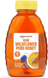 Amazon Grocery, Raw Wildflower Pure Honey, 16 Oz – Parent-Approved Natural Sweetener for Kids' Snacks
