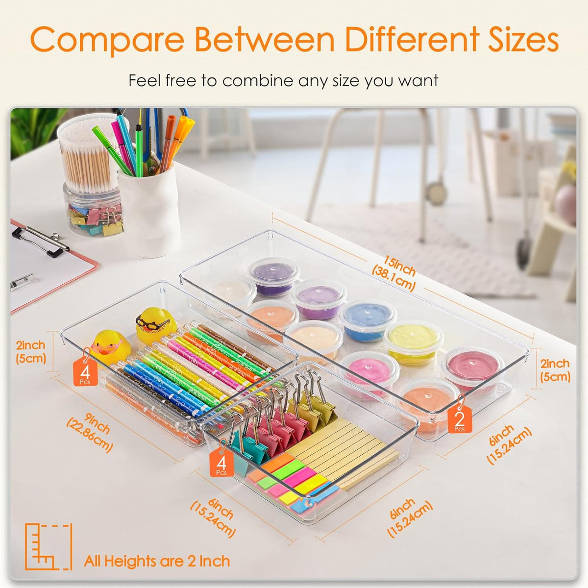included silicone non-slip pads that adhere to the bottom for drawer stability