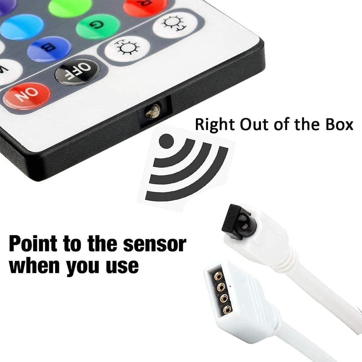 infrared control with 10-meter maximum range