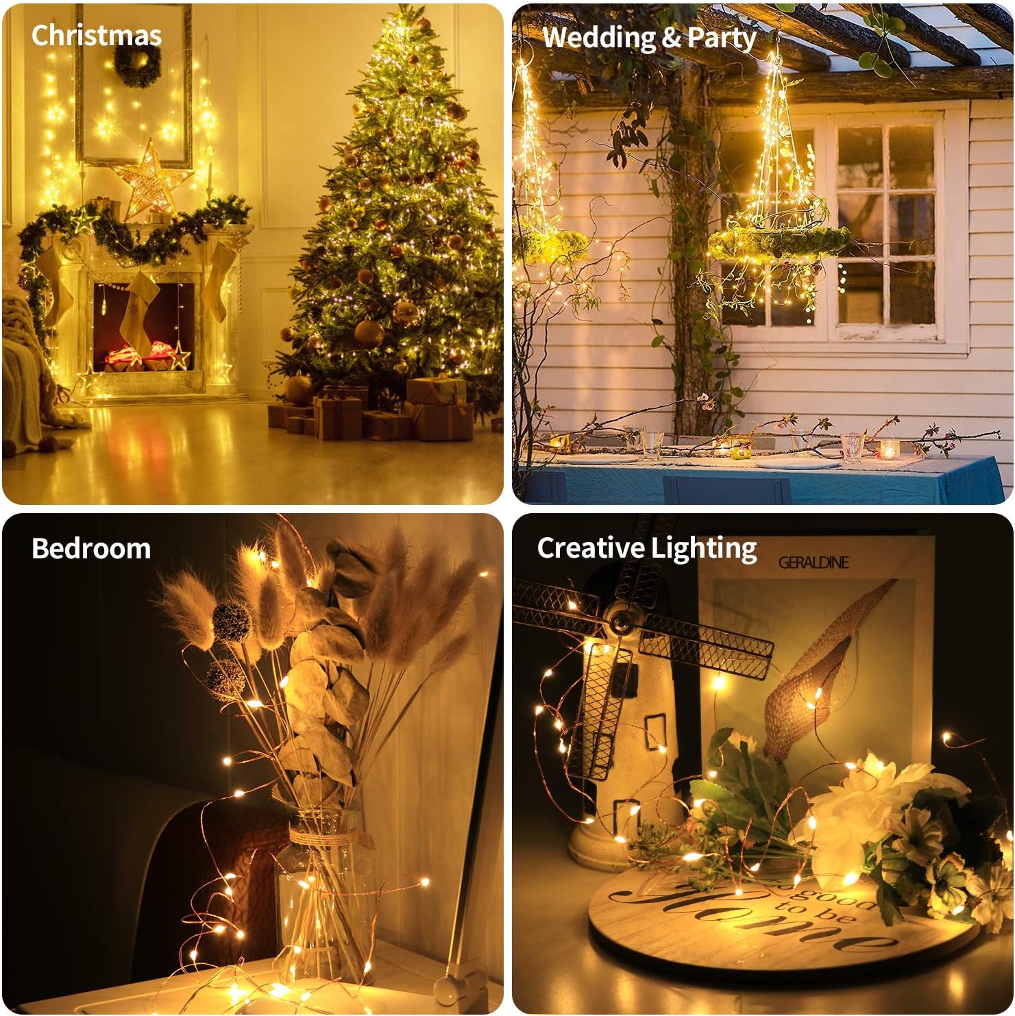 innolife Copper Wire String Lights 6 Pack – Clean Aesthetic Home Lighting with Wireless Battery Operation and Timer