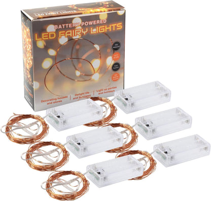 innotree Battery String Lights – Clean Simple Ambient Lighting, Flexible Copper Wire for Intentional Spaces 6-Pack