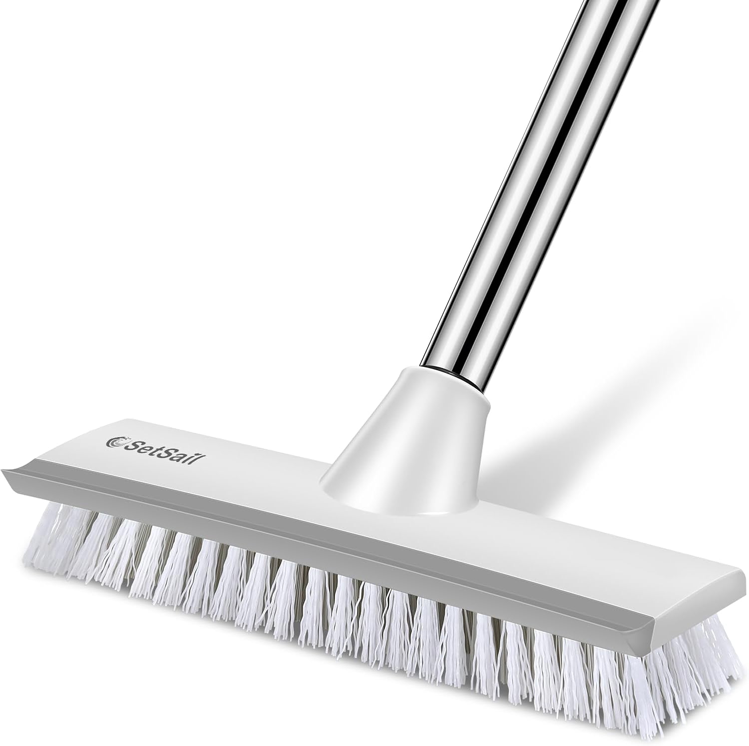 integrated 2-in-1 scrub brush and squeegee scraper head