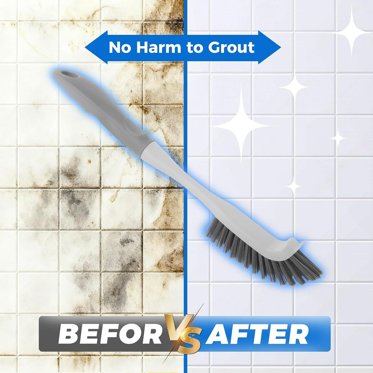 integrated sharp flat scraper head on the crevice brush for stubborn stains