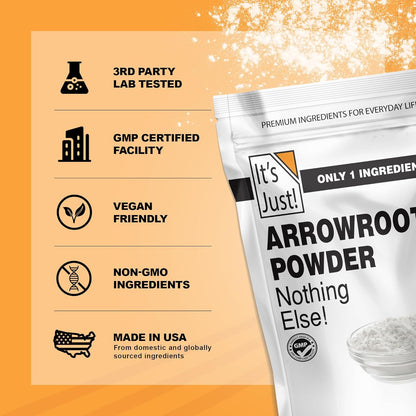 It's Just - Arrowroot Powder for Streamlined Living, Single-Ingredient Culinary and Skincare Essential