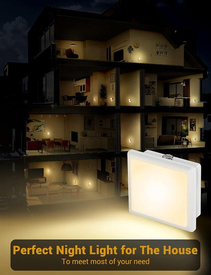 JandCase Plug-in Night Light – Practical Birthday Gift for Mom and Grandma, Gentle 3000K Glow for Safe Nighttime Bathroom Trips