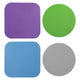 Light blue square shape+green round shape+gray round shape+purple square shape