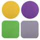 Green square+gray square+yellow circle+purple circle
