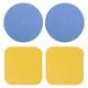Blue round shape+yellow square shape