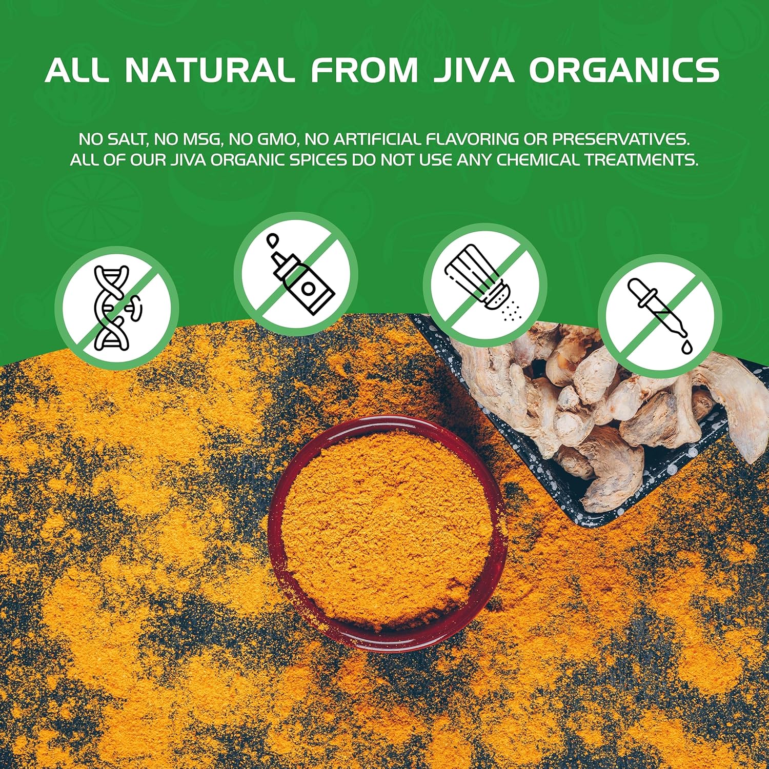 Jiva Organics USDA Certified Turmeric Powder 1lb – Bulk Kitchen Value with Lab-Verified Curcumin Potency
