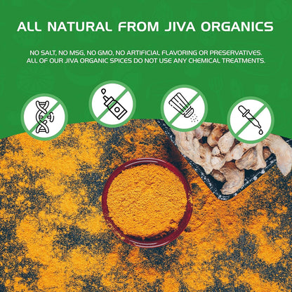 Jiva Organics USDA Certified Turmeric Powder 1lb – Bulk Kitchen Value with Lab-Verified Curcumin Potency