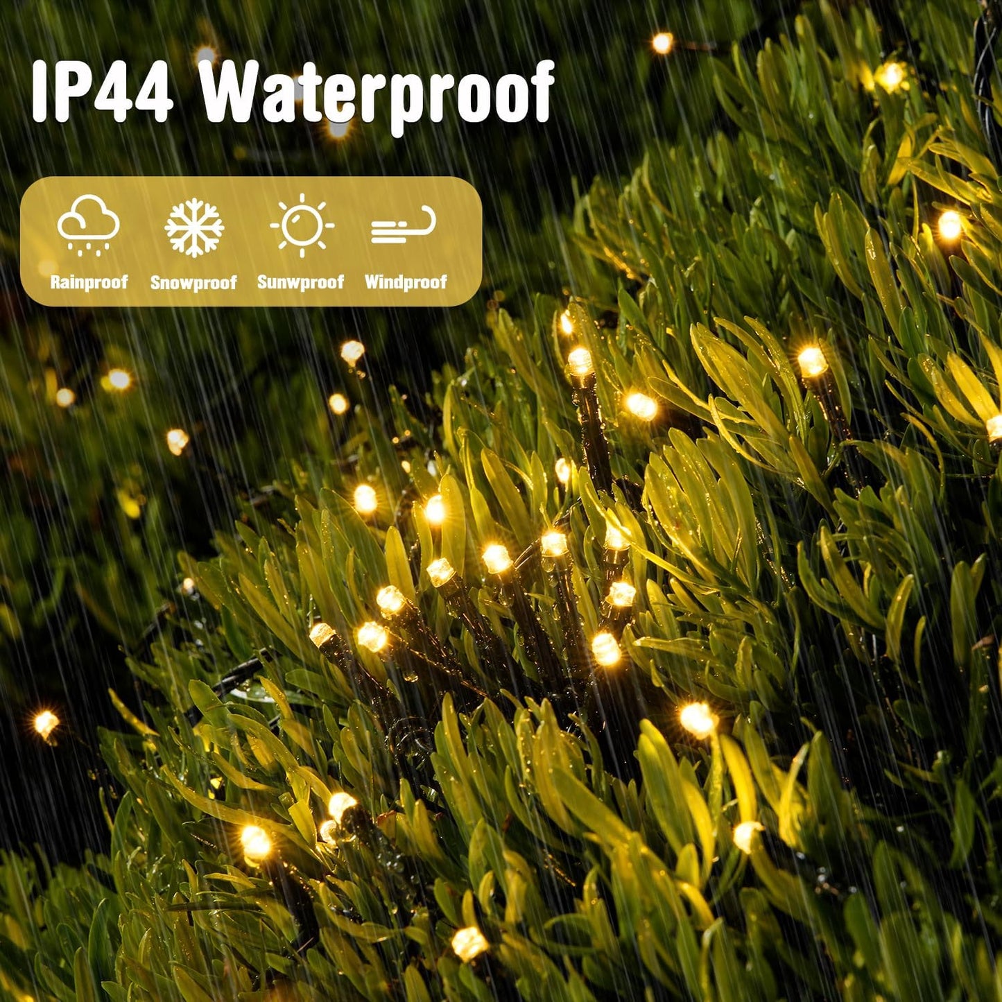 JMEXSUSS Cool-Running Warm White Fairy Lights – Smoke-Free Alternative to Candles, 200 LED Indoor String Lights with Timer