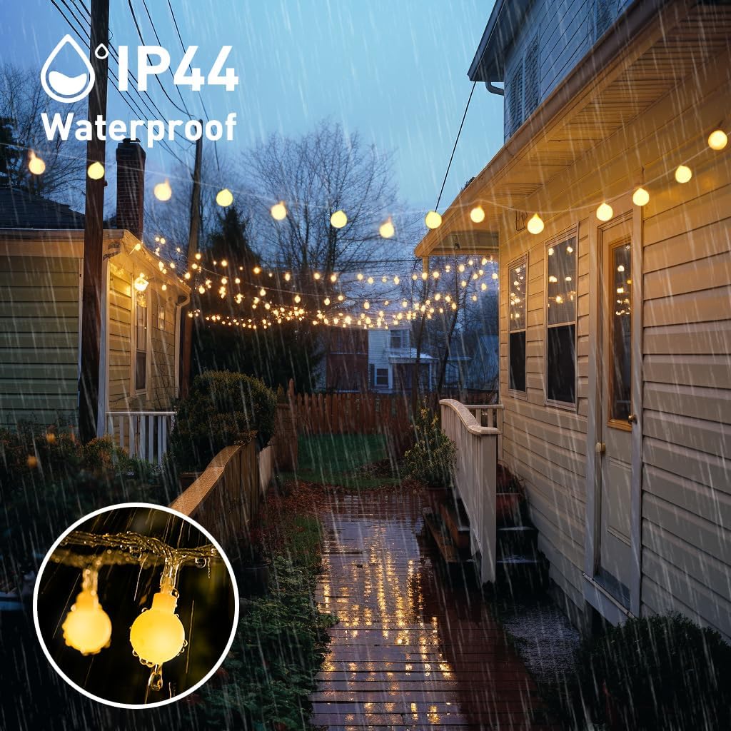 JMEXSUSS Frosted Globe Fairy Lights Gift Set – Housewarming Gift for Women, Warm White LED String Lights with Timer for Home Ambiance