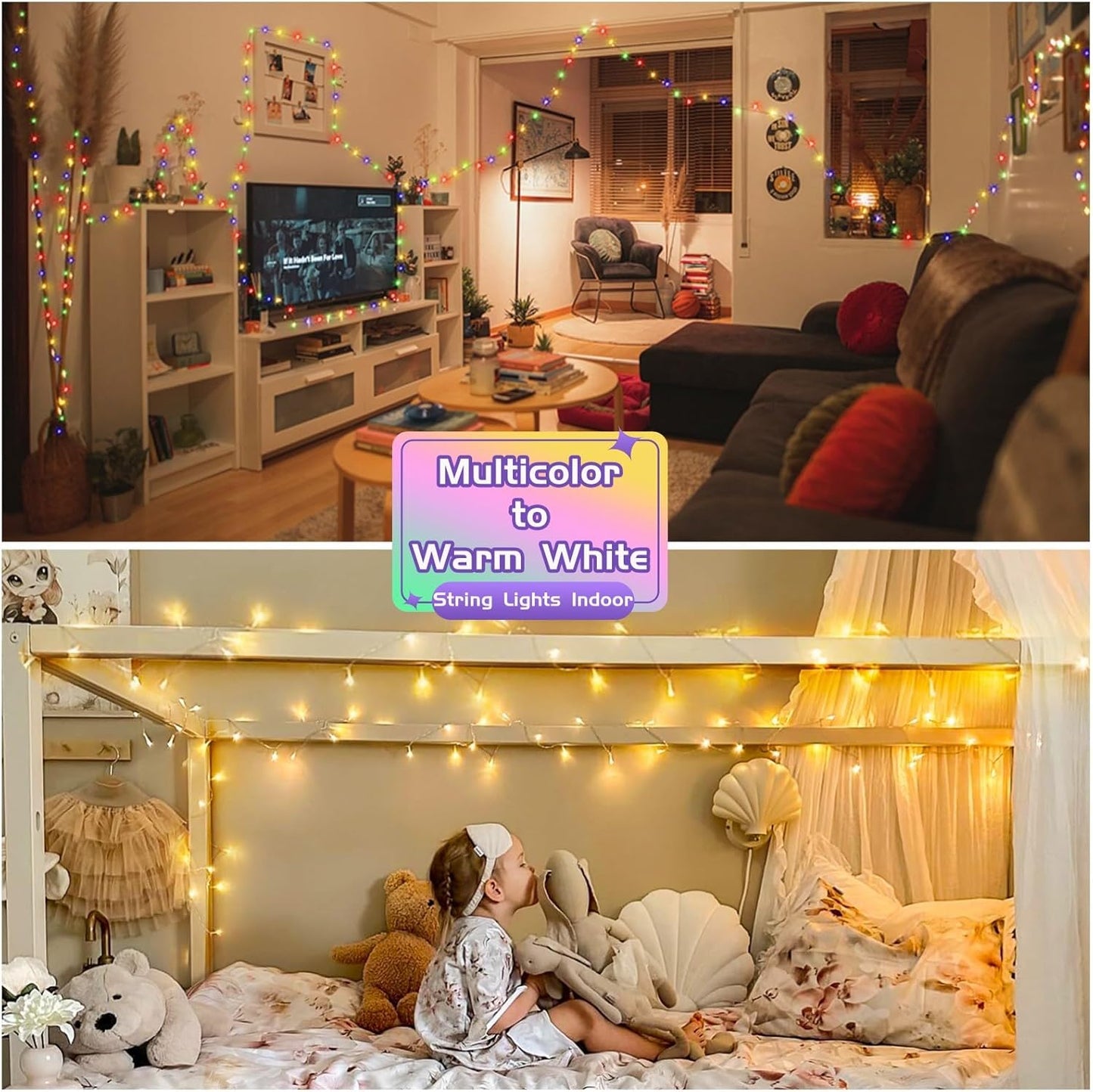 JMEXSUSS Indoor String Lights with Remote – 66ft Color-Changing Twinkle Lights for Reading Nook and Apartment Ambiance
