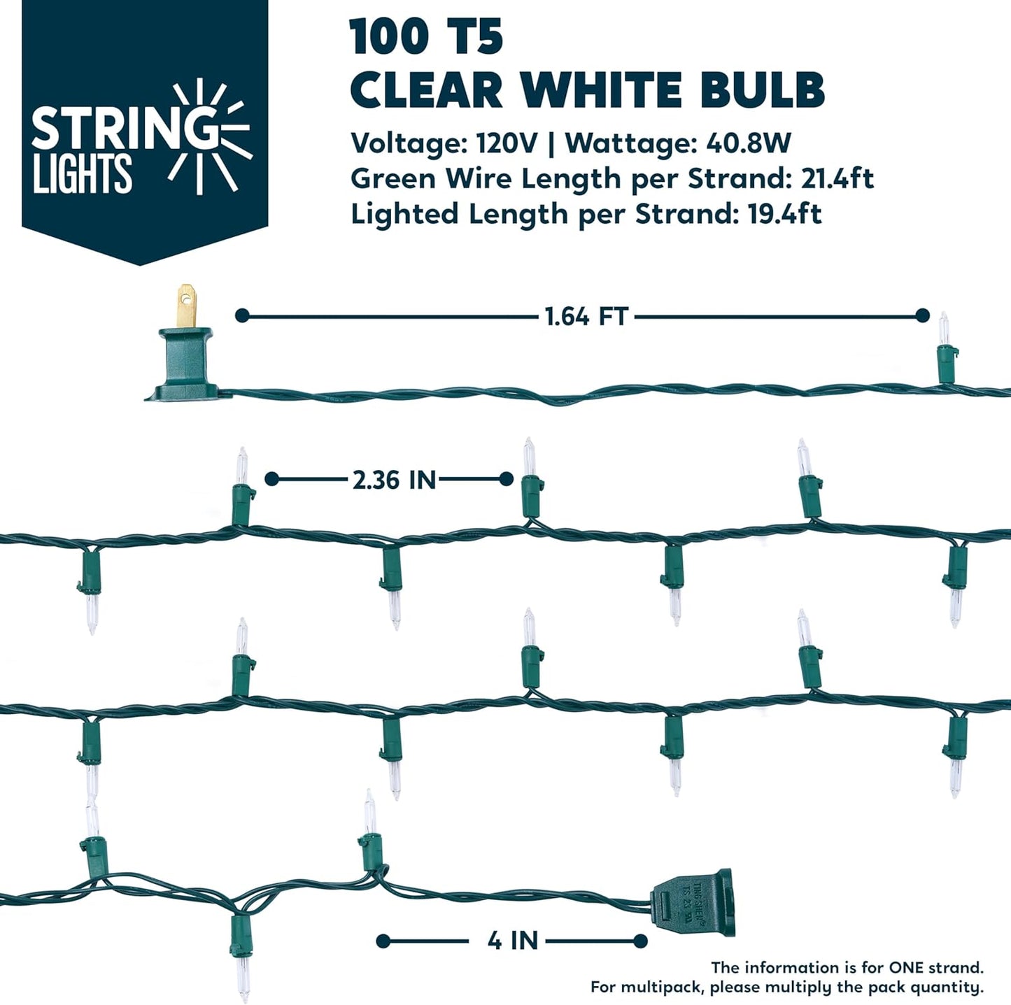 Joiedomi Nursery Night Light Alternative – 300 Warm White Fairy Lights on Green Wire with UL588 Certification for Child-Safe Ambient Glow