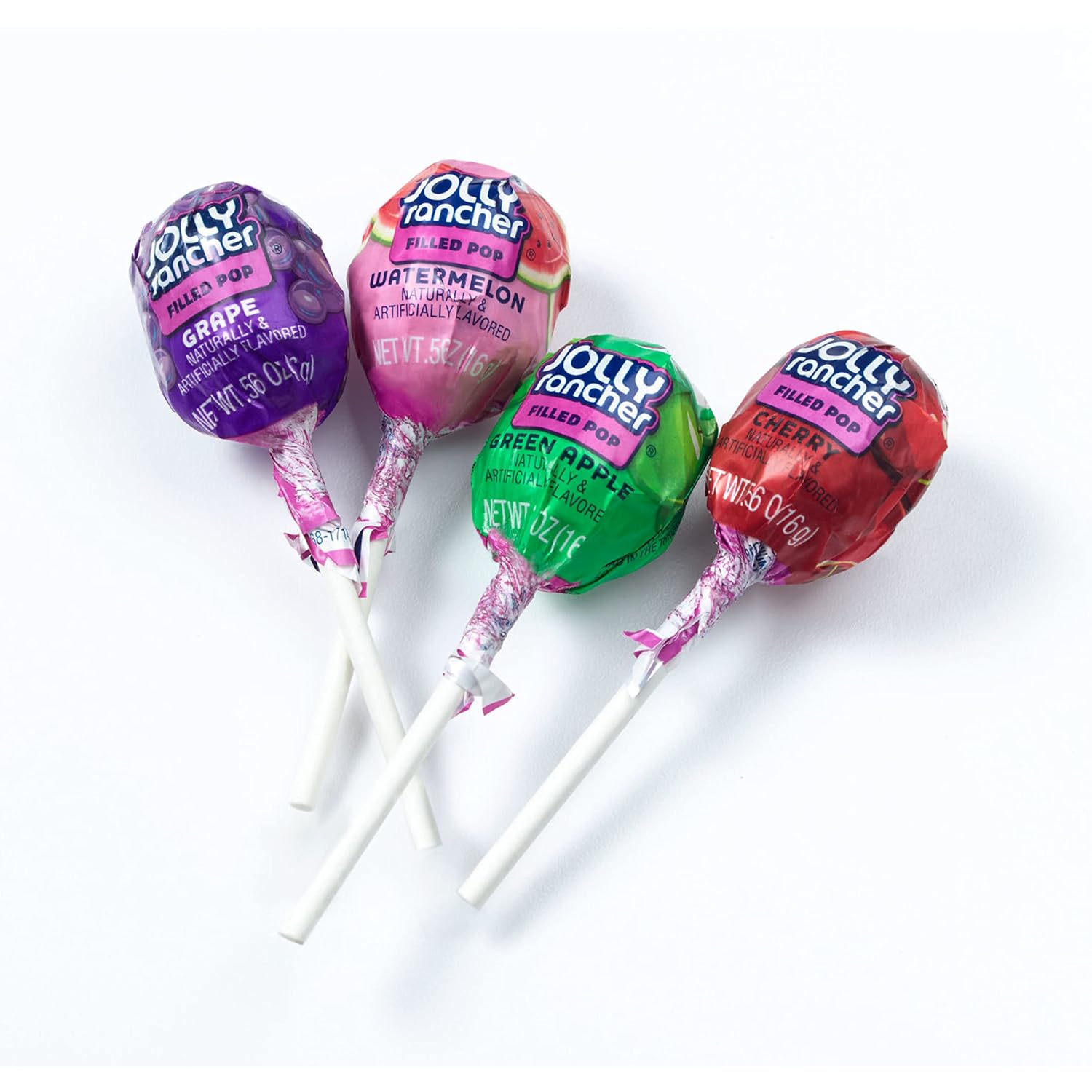 JOLLY RANCHER Filled Pops 100-Count Candy Box, Portable Lollipop Treats for Camping Trips and Tailgating Snack Table