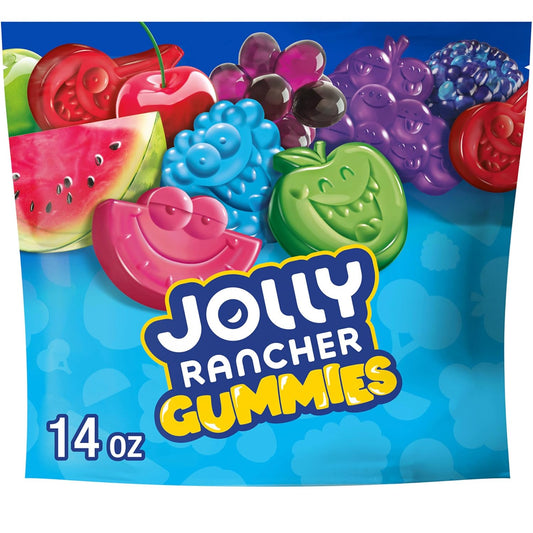 JOLLY RANCHER Gummies Assorted Fruit Flavored Candy Bag – Variety Pack for Home Office Brain Breaks and Back-to-Back Zoom Day Snacking