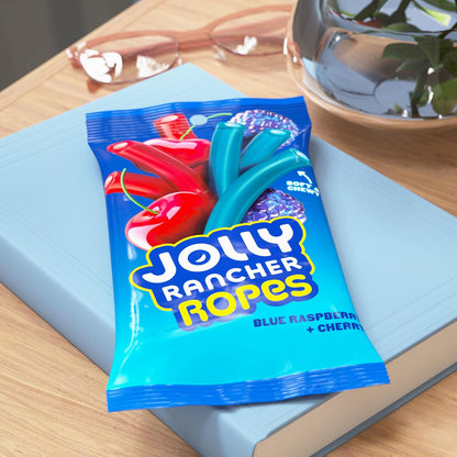 JOLLY RANCHER Ropes Blue Raspberry and Cherry Flavored Candy for Kids After-School Snacks, 6 oz Two-Flavor Bag