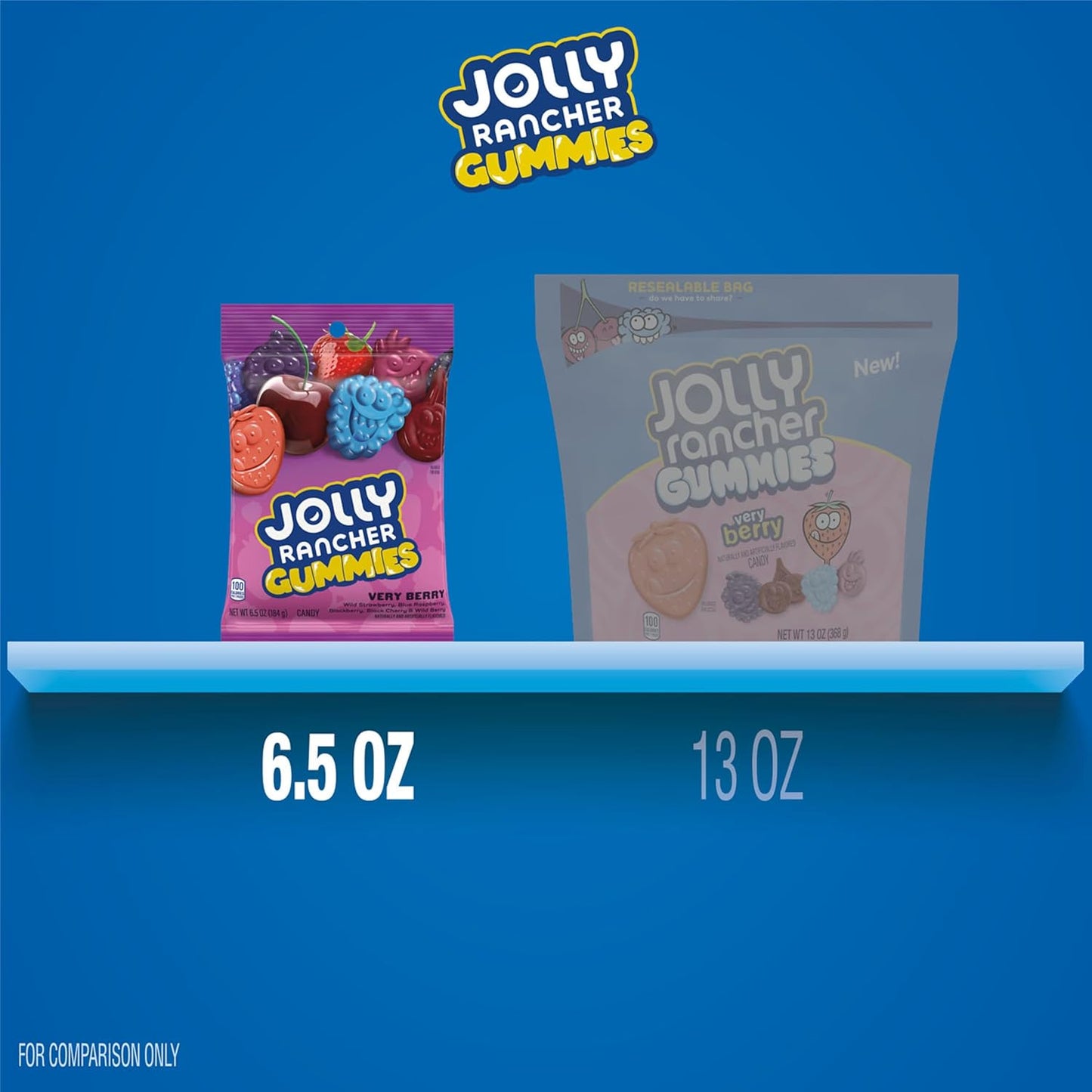 JOLLY RANCHER Very Berry Gummy Candy – Housewarming Gift and Get Well Soon Care Package Snack, 6.5 oz