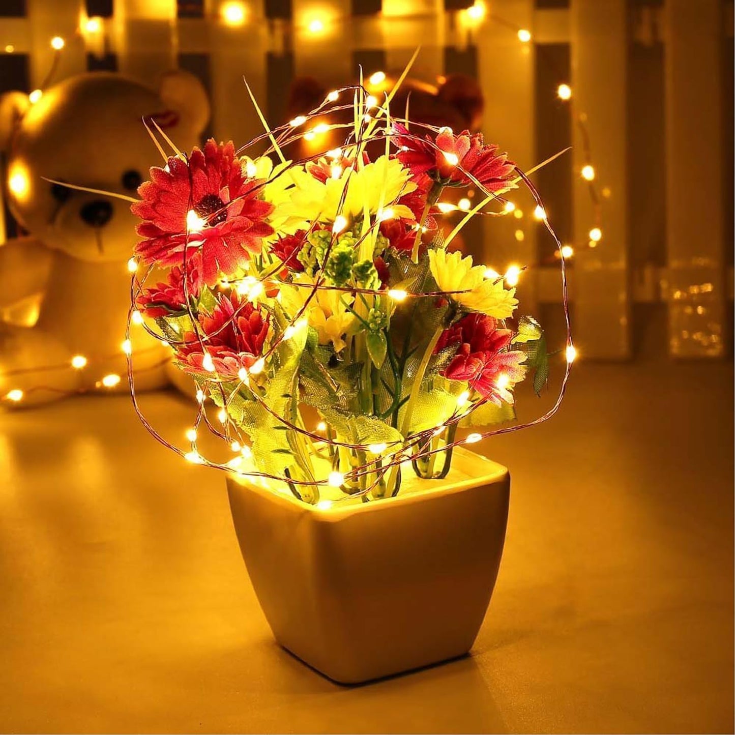 Joomer Starry Lights 16ft – Understated Silver Wire Lighting for Minimalist Bedrooms and Living Spaces