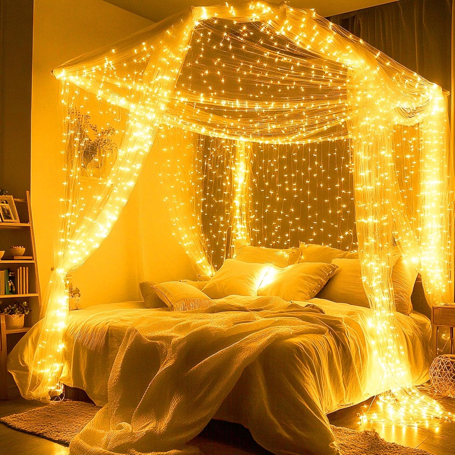 Joomer Starry Lights 16ft – Understated Silver Wire Lighting for Minimalist Bedrooms and Living Spaces