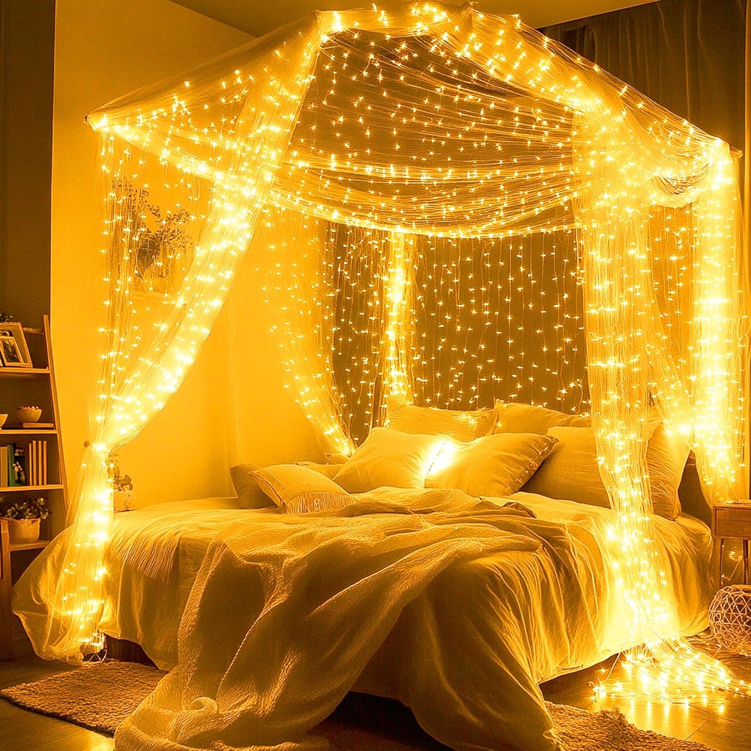 Joomer Starry Lights 16ft – Understated Silver Wire Lighting for Minimalist Bedrooms and Living Spaces
