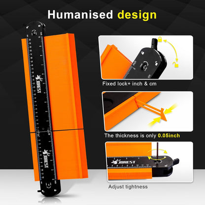 JOREST Connectable Contour Gauge (10+5 Inch) – Precision Angle Measuring Tool for Contractors Tracking Multiple Projects a Day