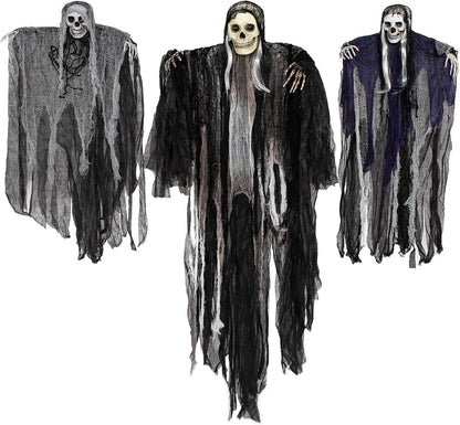 JOYIN Hanging Halloween Yard Decor – Family-Safe Reaper Set with No Sharp Edges and Cord-Hung Pet-Proof Placement